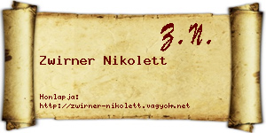 Zwirner Nikolett névjegykártya